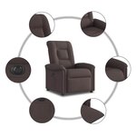 vidaXL Fauteuil inclinable électrique Marron foncé Tissu