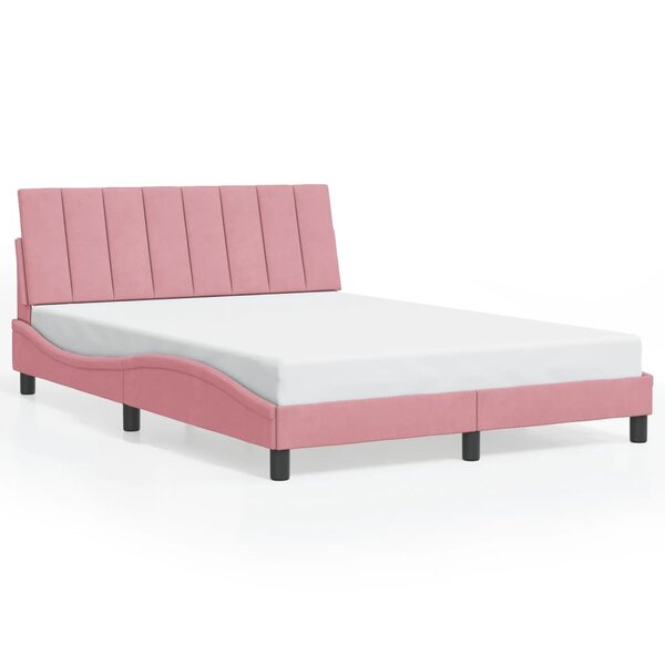 vidaXL Cadre de lit sans matelas Hanko rose 140x190 cm velours