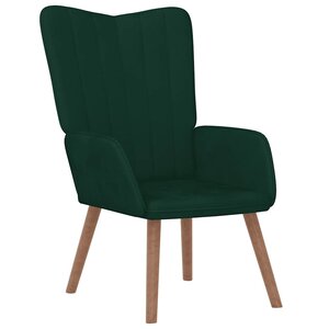 vidaXL Chaise de relaxation Vert foncé Velours