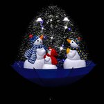vidaXL Arbre de Noël neigeux avec base de parapluie Bleu 75 cm PVC