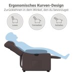 vidaXL Fauteuil inclinable électrique marron foncé tissu