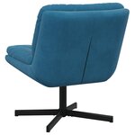 vidaXL Fauteuil relaxant pivotant Bleu 63 x 75 x 76 cm Velours
