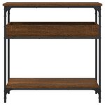 vidaXL Table console avec étagère chêne marron 75x29x75 cm