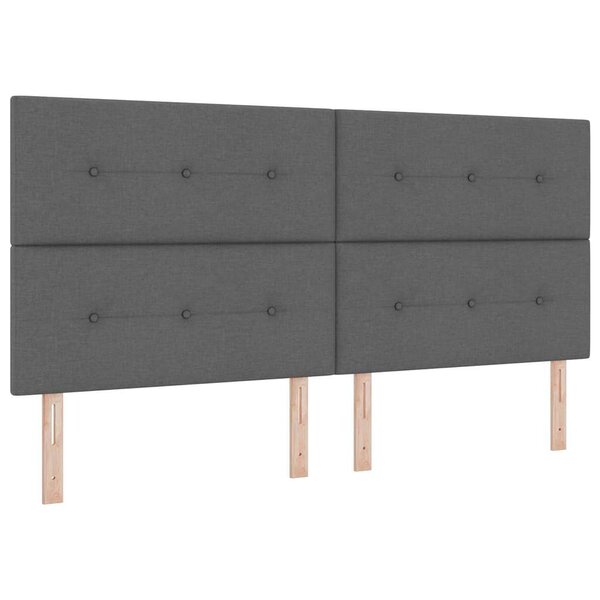 vidaXL Tête de Lit LED avec des lumières à LED Gris foncé 200 cm tissu