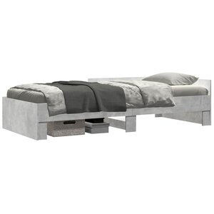 vidaXL Cadre de lit avec tête de lit Gris béton 80 x 200 cm