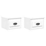 vidaXL Tables de chevet murales 2 Pièces blanc 41 5x36x28 cm