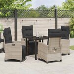 vidaXL Ensemble de salle à manger pour jardin 5 Pièces Gris clair