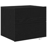 vidaXL Cabinet de chevet mural avec tiroir Chêne noir 50 x 39 x 41 cm