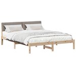 vidaXL Cadre de lit Marron et taupe 150 x 200 cm Bois massif en pin