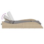 vidaXL Chaise longue avec coussins beige 114x205x73 cm résine tressée