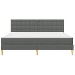 vidaXL Cadre de lit avec matelas Gris foncé 200 x 200 cm tissu
