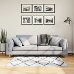 vidaXL Tapis shaggy à poils longs moderne crème et noir 120x120 cm