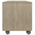 vidaXL Meuble TV avec roulettes Chêne sonoma Bois d'ingénierie