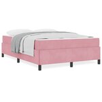 vidaXL Cadre de lit avec matelas Rose et blanc 140 x 200 cm Velours