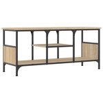 vidaXL Meuble TV chêne sonoma 100x35x45 cm bois d'ingénierie et fer