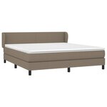 vidaXL Sommier à lattes de lit avec matelas Taupe 160x200 cm Tissu