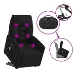 vidaXL Fauteuil inclinable de massage électrique noir tissu microfibre