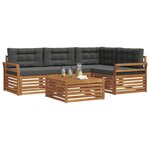 vidaXL Ensemble de canapés d'extérieur 5 Pièces Naturel et Anthracite