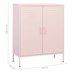 vidaXL Armoire de rangement Rose 80x35x101 5 cm Acier