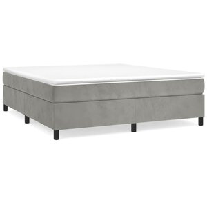 vidaXL Cadre de lit à lattes gris clair 193x203 cm velours