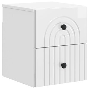 vidaXL Cabinet de chevet mural Blanc brillant 33 x 34 5 x 40 cm
