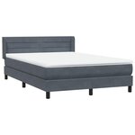 vidaXL Sommier à lattes de lit et matelas gris foncé 140x210cm velours