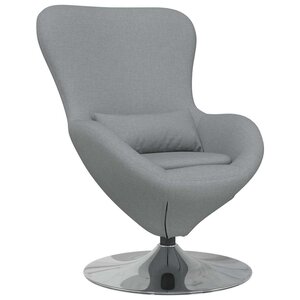 vidaXL Fauteuil œuf Gris clair 63 x 73 x 90 cm tissu