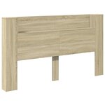 vidaXL Cabinet de Tête de Lit avec LED Sonoma 180 x 16 5 x 103 5 cm