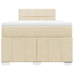 vidaXL Sommier à lattes de lit avec matelas crème 120x190 cm tissu