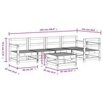 vidaXL Salon de jardin 6 Pièces Gris Bois de pin massif