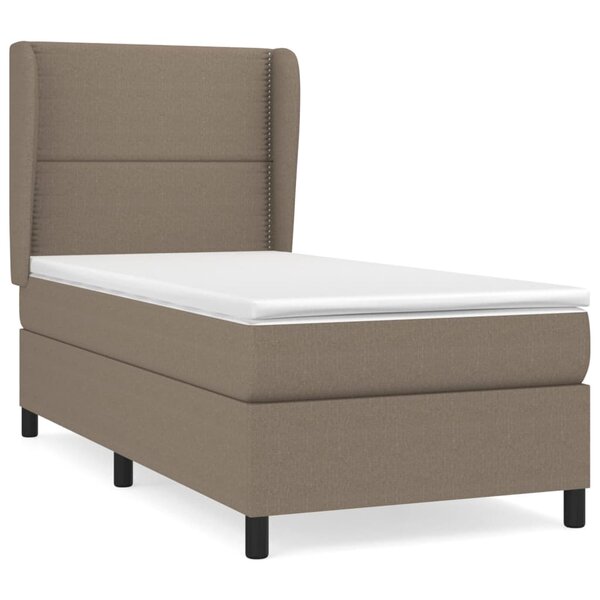 vidaXL Sommier à lattes de lit avec matelas Taupe 90x200 cm Tissu