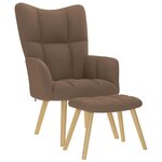 vidaXL Chaise de relaxation avec repose-pied Marron Tissu
