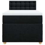 vidaXL Sommier à lattes de lit avec matelas Noir 90x190 cm Tissu