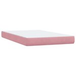 vidaXL Sommier à lattes de lit avec matelas et LED rose 120x220 cm velours