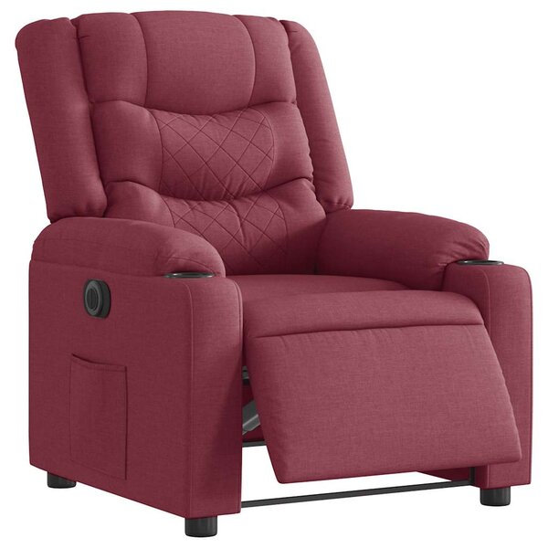 vidaXL Fauteuil inclinable électrique Rouge bordeaux Tissu