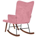 vidaXL Chaise à bascule avec repose-pied rose velours