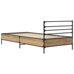 vidaXL Cadre de lit Chêne artisanal 80 x 200 cm Bois d'ingénierie