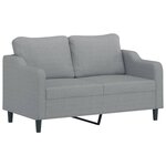 vidaXL Ensemble de canapés 2 Pièces avec coussins Gris clair Tissu