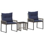 vidaXL Ensemble de meubles d'extérieur 7 pc Gris et bleu marine
