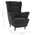 Vidaxl fauteuil gris foncé velours
