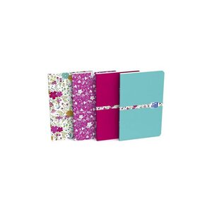 1 Carnet Motif Fleur - Format 9 x 13 cm - 60 Pages Lignées 6mm OXFORD