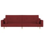 vidaXL Canapé-lit à 2 places avec deux oreillers rouge bordeaux tissu