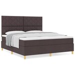 vidaXL Lit à ressorts avec matelas Marron foncé 180 x 200 cm tissu