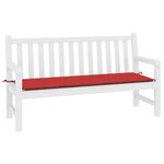 vidaXL Coussin de banc de jardin rouge 200x50x4 cm tissu oxford