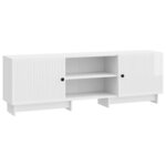 vidaXL Meuble TV Blanc Brillant 150 x 31 x 50 cm Bois d’ingénierie