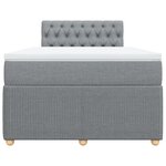 vidaXL Sommier à lattes de lit avec matelas Gris clair 120x200cm Tissu