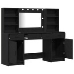 vidaXL Ensemble de Coiffeuse 3 Pièces Chêne noir 78.5 x 41 x 135 cm