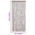 vidaXL Moustiquaire Taupe et blanc 90x220 cm Chenille