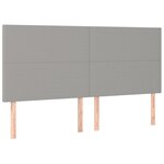 vidaXL Têtes de lit 4 Pièces Gris clair 80x5x78/88 cm Tissu