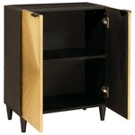 vidaXL Buffet Noir et or 60 x 33 x 75 cm bois de manguier massif